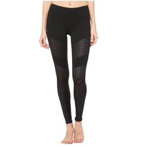 ALO YOGA Black Moto Mid Rise Leggings - XS